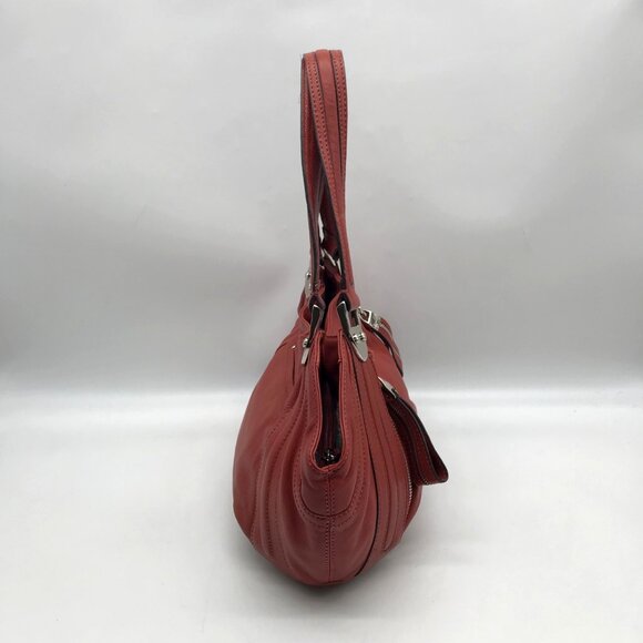 B. Makowsky Red Leather Shoulder Bag - Picture 4 of 10